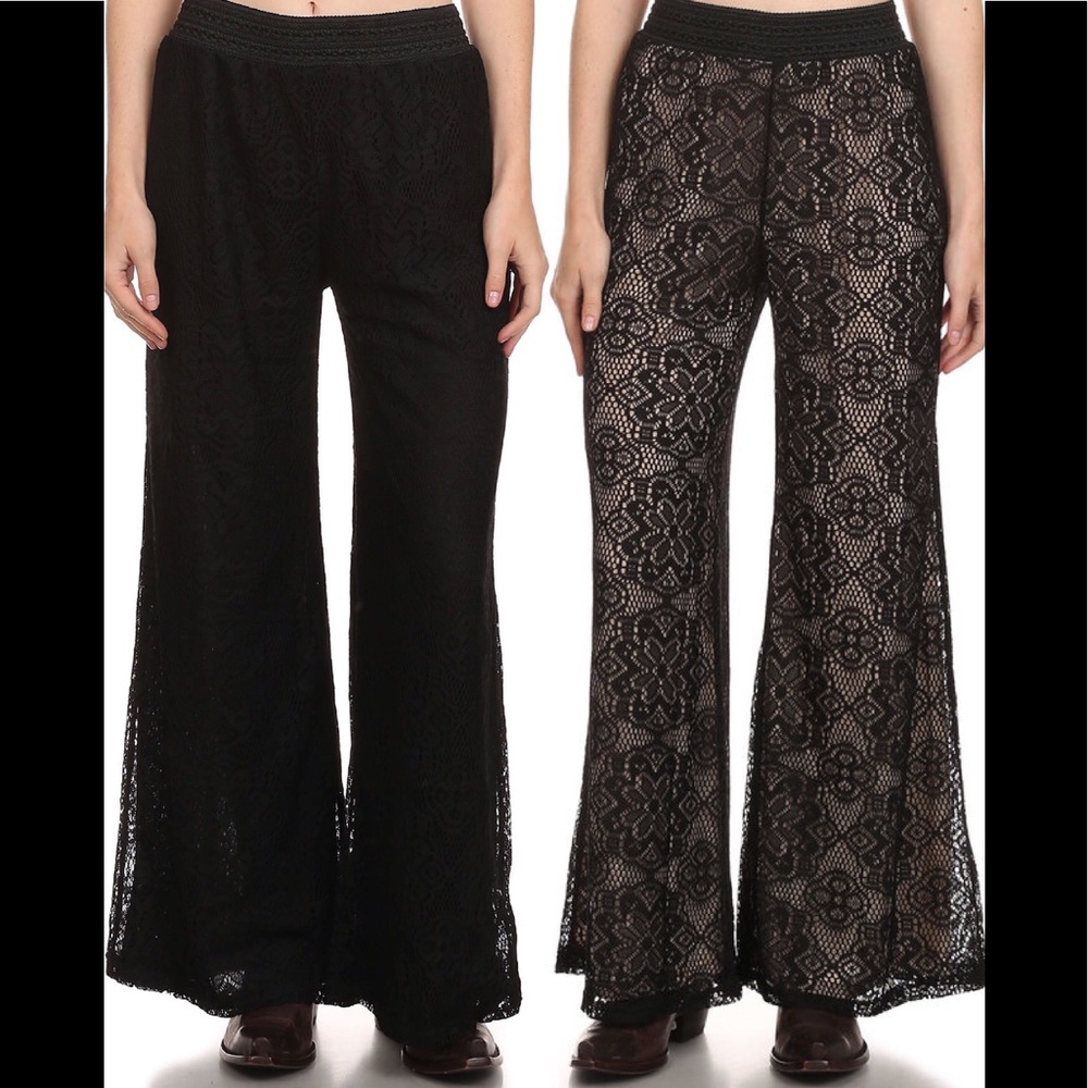 💥 SOLD OUT!!💥Plus Lace Stretch Palazzo Pants